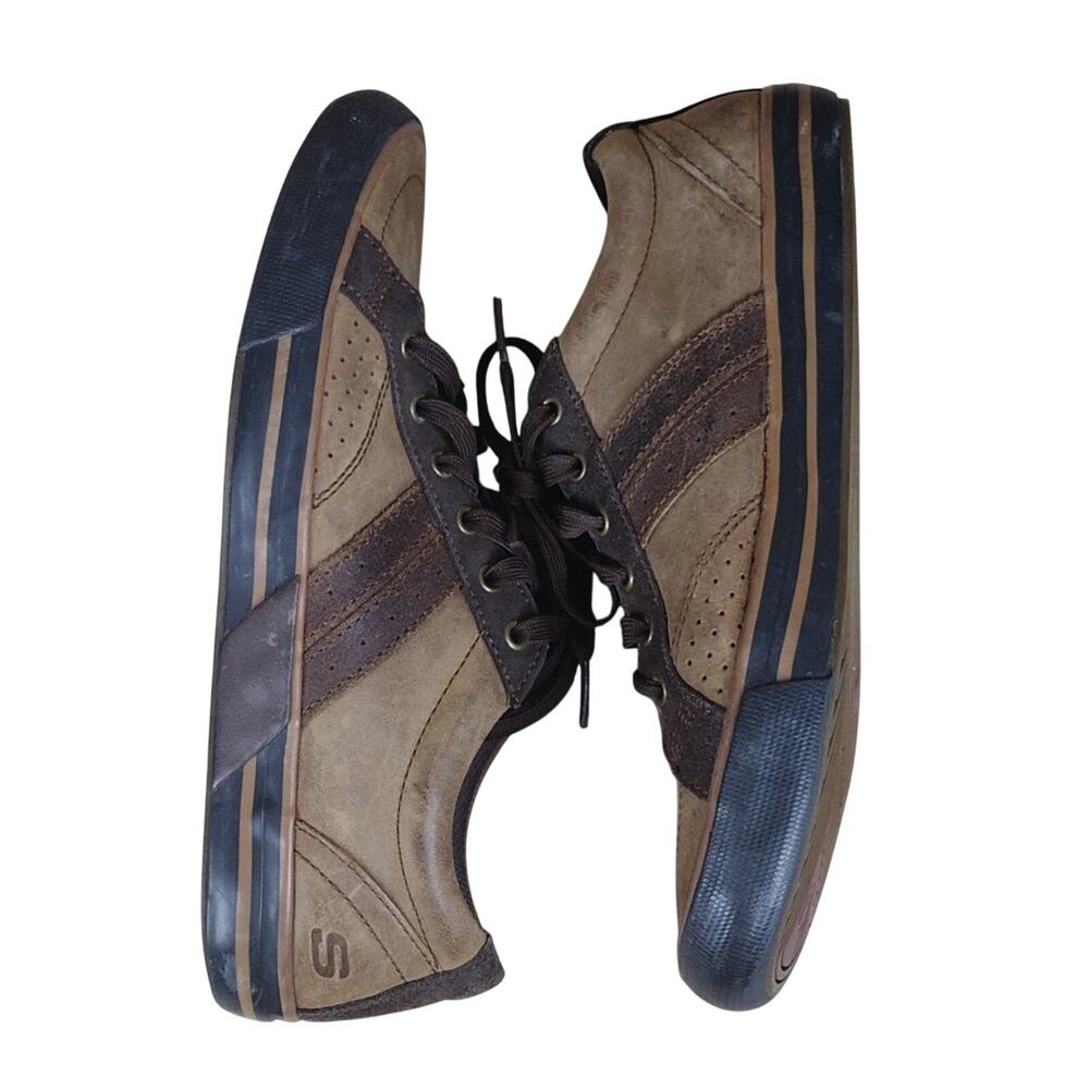 Skechers Planfix Consonant Shoes Men’s 7.5 Brown Leather Suede Oxford Sneakers